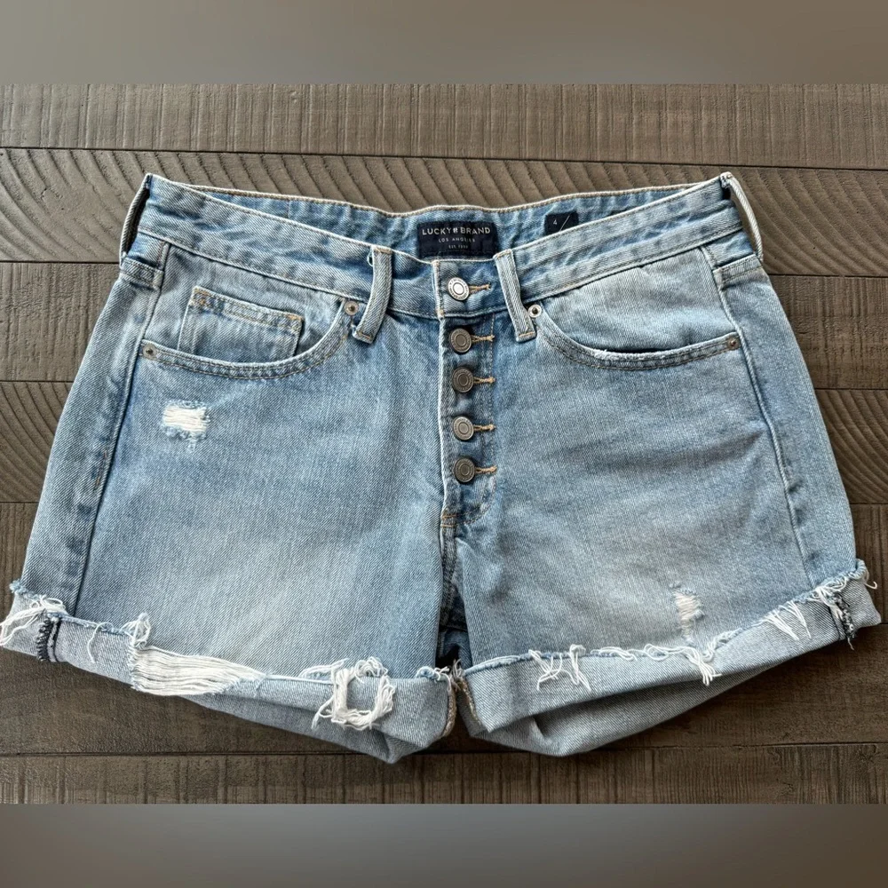 LUCKY Brand Button-Fly Boyfriend Jean Shorts Women’s Size 4/27